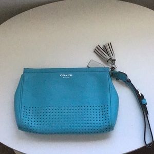 Coach wristlet wallet / purse / make up bag with card slots